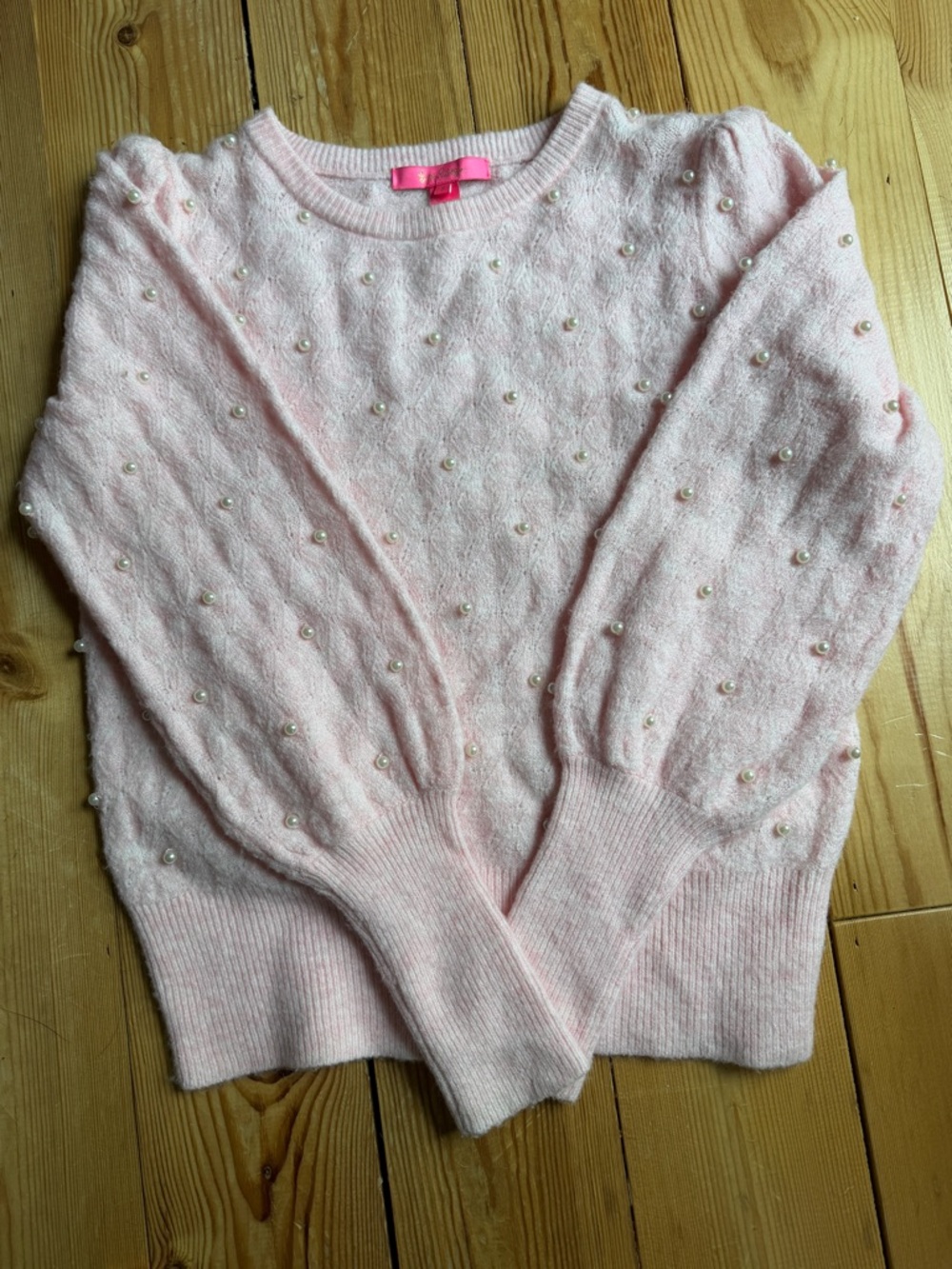 Gorgeous Lilly Pulitzer EDA SWEATER Pink Pearl-Embellished Sweater